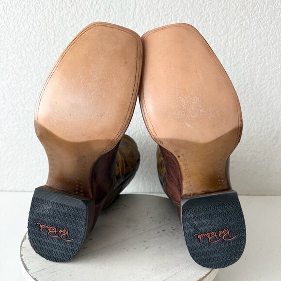 Rod Patrick Mens Cowboy Boots 12.5EE Perro Loco Brown Leather Western Square Toe - Picture 8 of 12